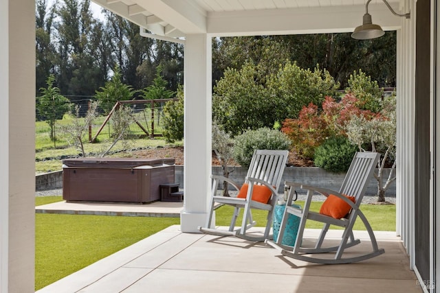 9123 Red Hill Ct, Cotati, CA 94931 - view of patio with a hot tub