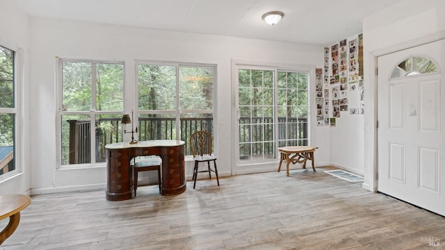 view of sunroom