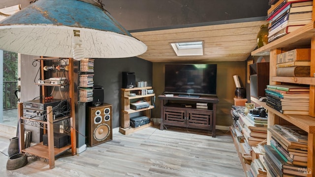 living room with wood finished floors
