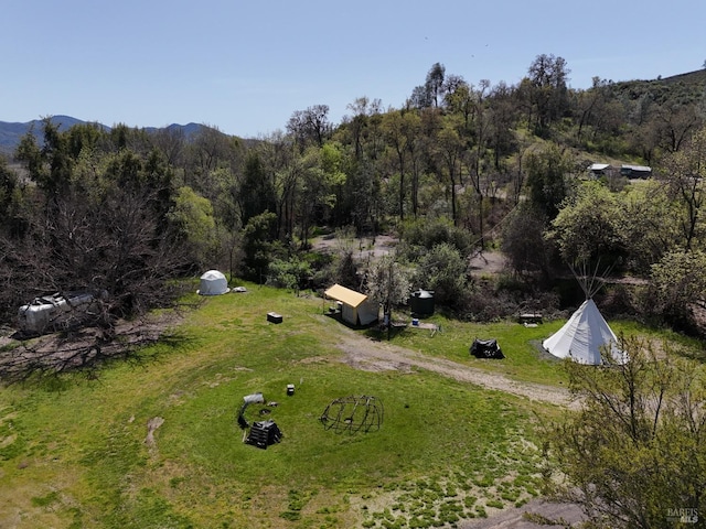 aerial view featuring a mountain view