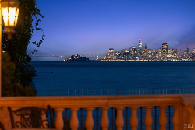 property view of water featuring a city view