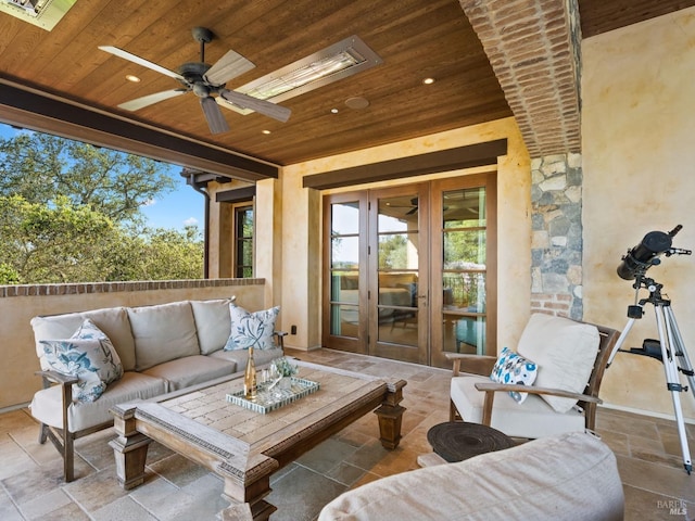 sunroom / solarium with plenty of natural light and french doors