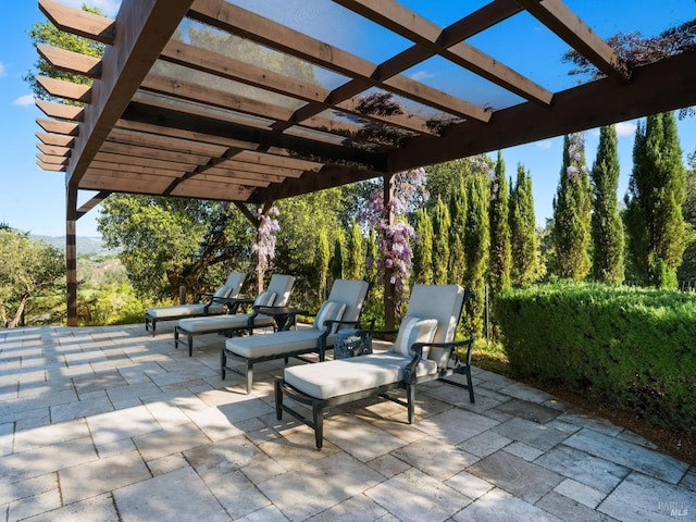 view of patio with a pergola