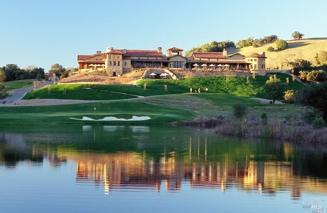 view of water feature with view of golf course
