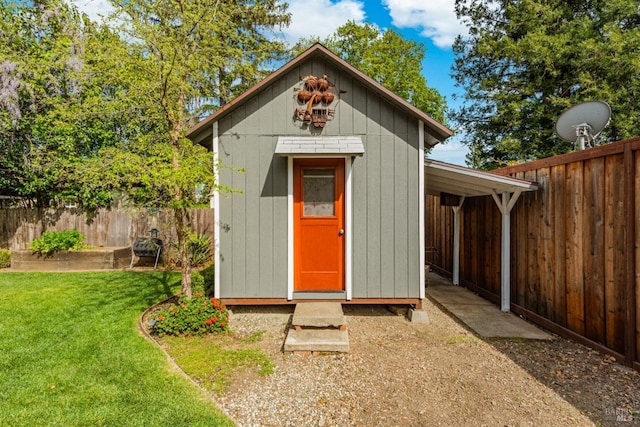 1595 Cinnamond St, Napa, CA 94559 - view of shed with a fenced backyard