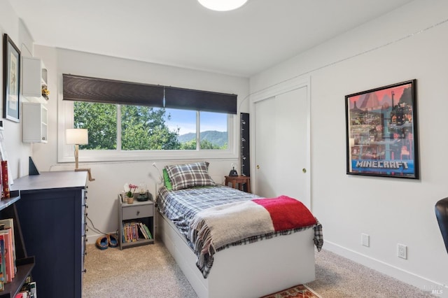 299 Via Barranca, Greenbrae, CA 94904 - bedroom with a closet, light colored carpet, and baseboards