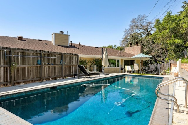 299 Via Barranca, Greenbrae, CA 94904 - view of swimming pool featuring fence, a fenced in pool, and a patio