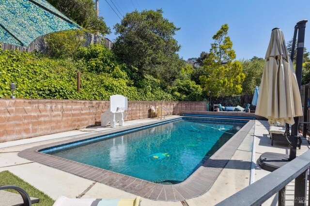 299 Via Barranca, Greenbrae, CA 94904 - view of pool with a fenced in pool, a patio, and a fenced backyard