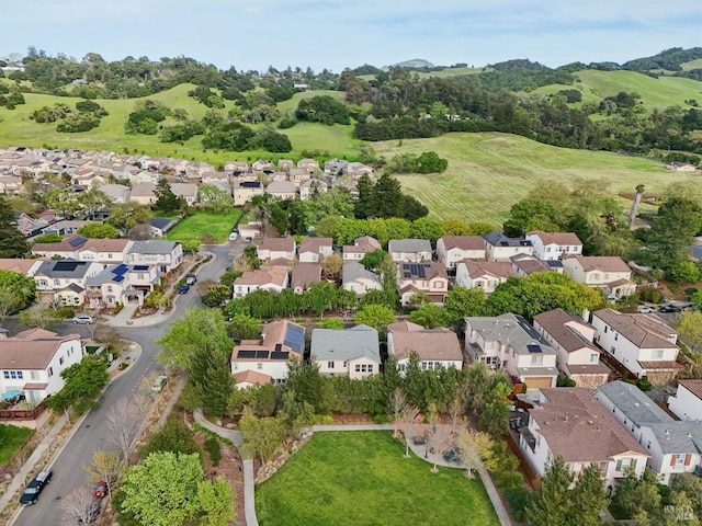 aerial view with a residential view