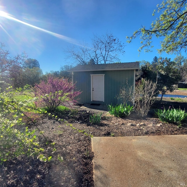 view of shed