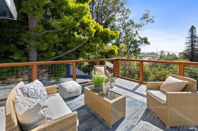 deck with an outdoor living space