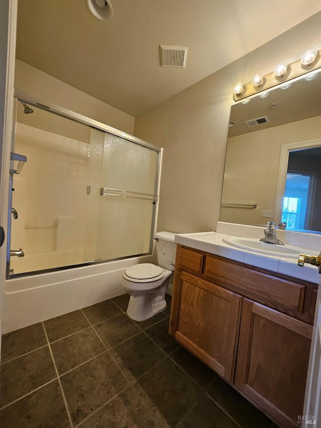 43 Johnson St, Windsor, CA 95492 - full bath featuring tile patterned floors, shower / bath combination with glass door, vanity, and visible vents