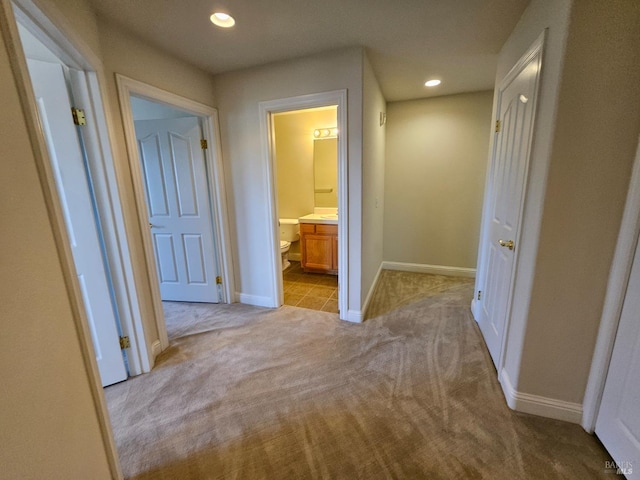 43 Johnson St, Windsor, CA 95492 - corridor with baseboards, recessed lighting, and light carpet