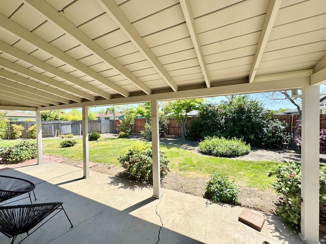 view of patio featuring a fenced backyard