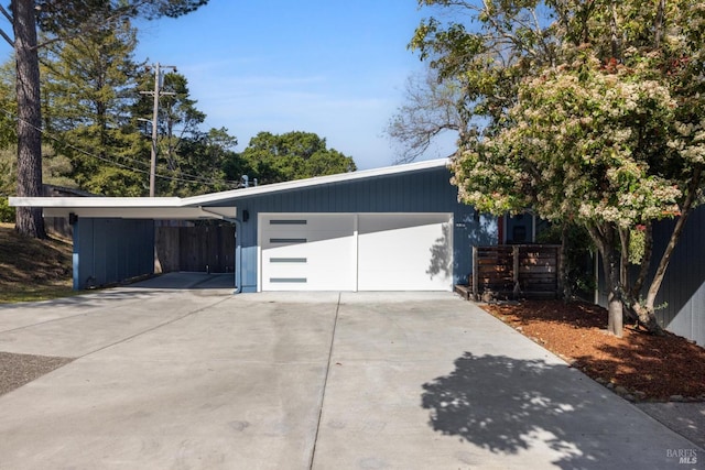 garage with driveway