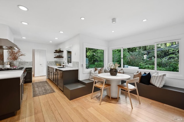 15 Glen Dr, Mill Valley, CA 94941 - interior space with a sink, light countertops, open shelves, and gas stovetop
