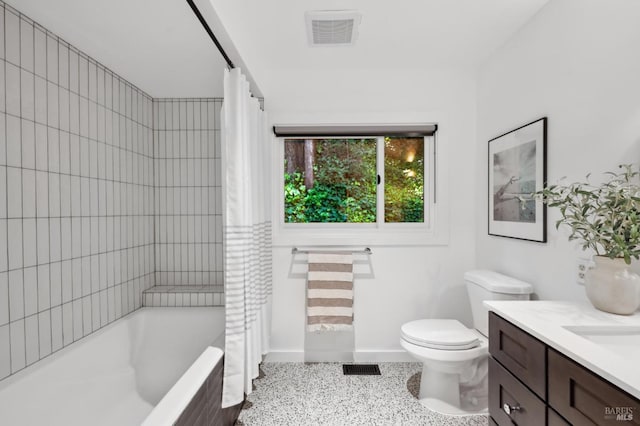 15 Glen Dr, Mill Valley, CA 94941 - full bathroom featuring visible vents, baseboards, speckled floor, and toilet