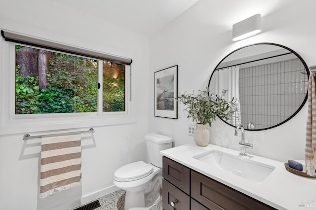 15 Glen Dr, Mill Valley, CA 94941 - full bath with vanity, baseboards, visible vents, and toilet