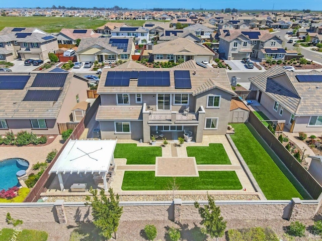 drone / aerial view with a residential view