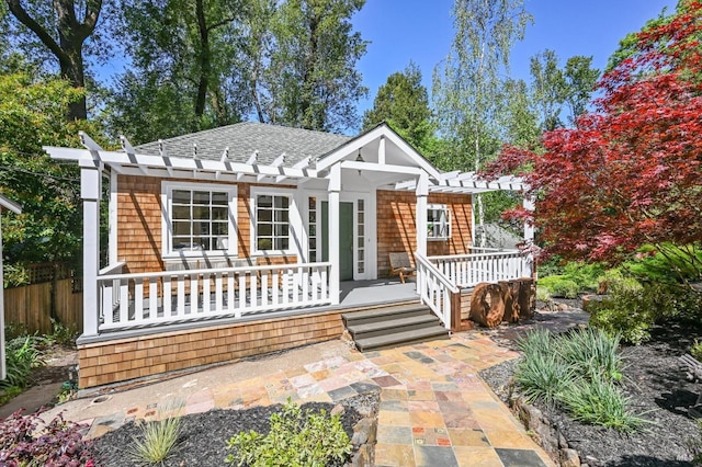 354 Forrest Ave, Fairfax, CA 94930 - view of front of property with a pergola and a shingled roof