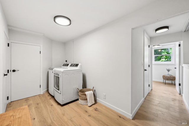 354 Forrest Ave, Fairfax, CA 94930 - laundry room featuring washer and dryer and light wood finished floors