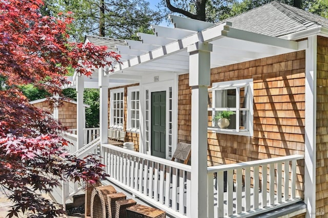 354 Forrest Ave, Fairfax, CA 94930 - view of side of home featuring roof with shingles and a porch