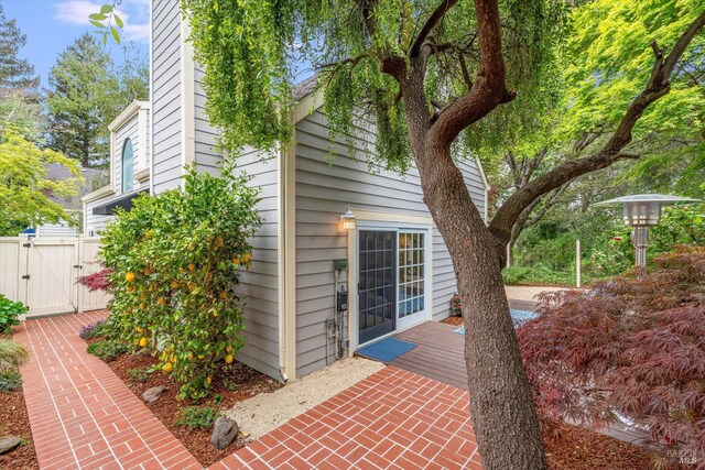 1206 Cayetano Dr, Napa, CA 94559 - view of patio / terrace featuring a wooden deck and a gate