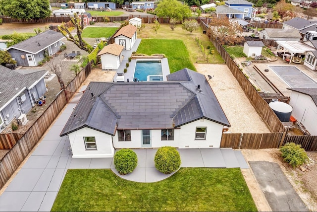 drone / aerial view featuring a residential view