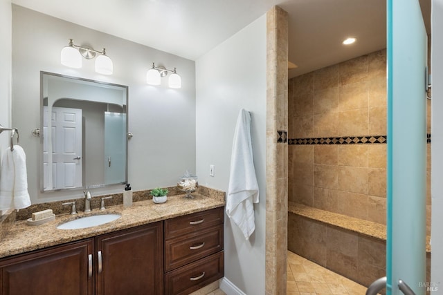 1036 Summit Ave, Napa, CA 94559 - bathroom featuring walk in shower and vanity