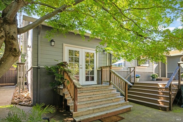 1036 Summit Ave, Napa, CA 94559 - back of house featuring french doors, a wooden deck, and fence