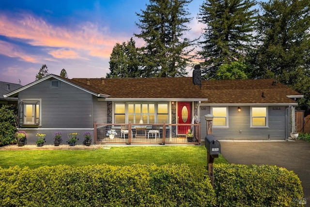 1036 Summit Ave, Napa, CA 94559 - view of front facade featuring a yard and a chimney