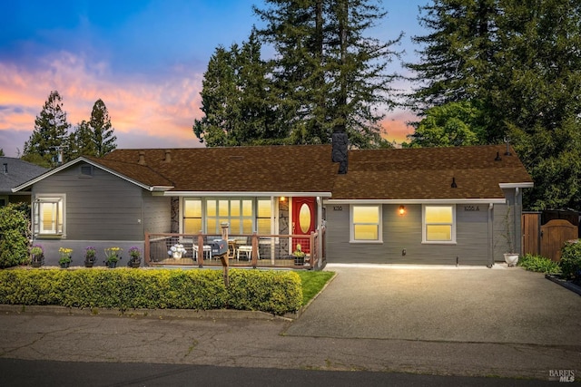 1036 Summit Ave, Napa, CA 94559 - ranch-style home with a chimney, driveway, and fence