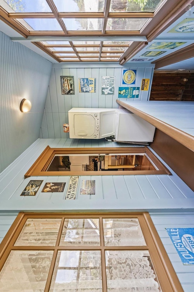 interior space featuring a skylight
