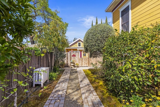 property entrance featuring fence