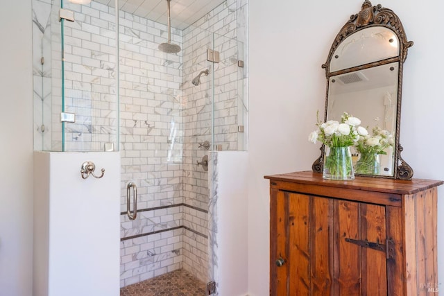 full bathroom with a stall shower