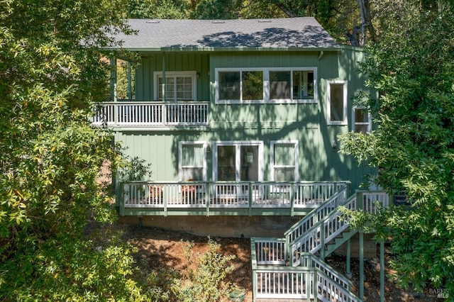 2410 S Fitch Mountain Rd, Healdsburg, CA 95448 - back of house featuring a shingled roof and stairs