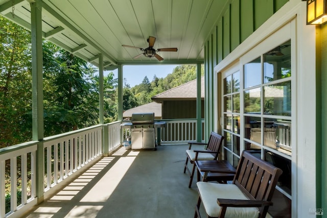 2410 S Fitch Mountain Rd, Healdsburg, CA 95448 - balcony featuring ceiling fan and area for grilling