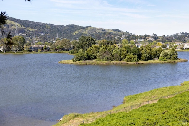property view of water featuring a mountain view