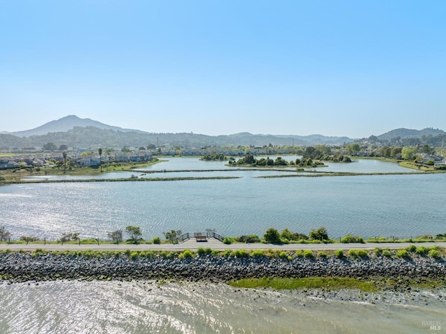 water view with a mountain view