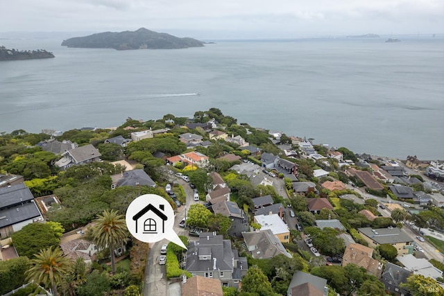55 Sunshine Ave, Sausalito, CA 94965 - birds eye view of property with a residential view and a water view