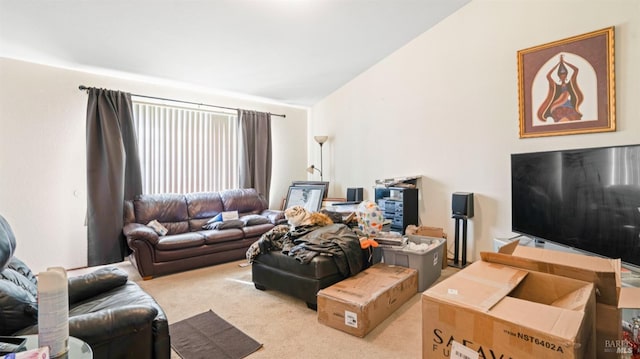 living room with carpet flooring