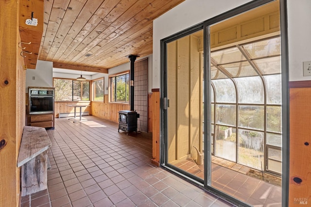 interior space featuring a baseboard heating unit