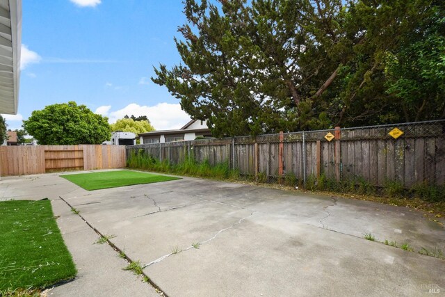 view of patio featuring a fenced backyard