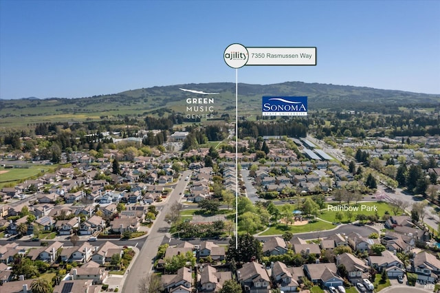 7350 Rasmussen Way, Rohnert Park, CA 94928 - birds eye view of property featuring a mountain view and a residential view