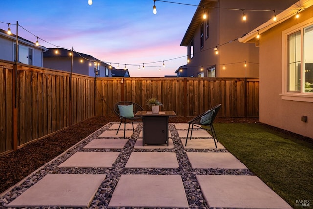view of patio with a fenced backyard