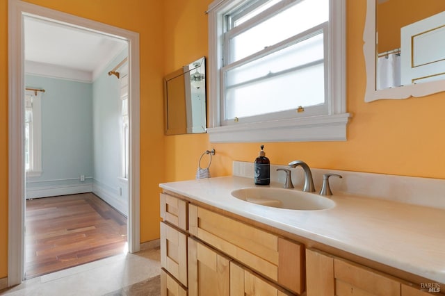 bathroom featuring vanity and plenty of natural light