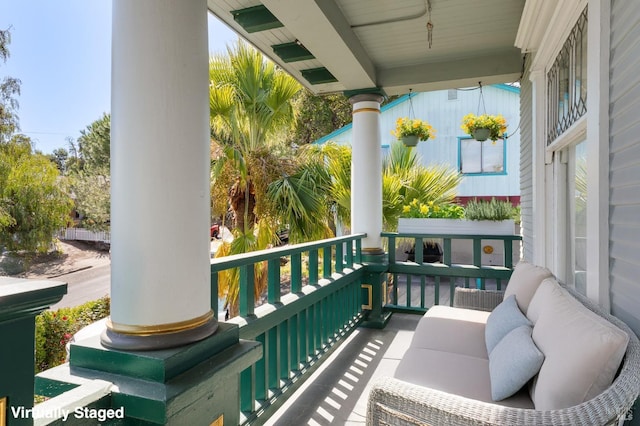balcony with covered porch