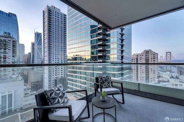 balcony with a view of city