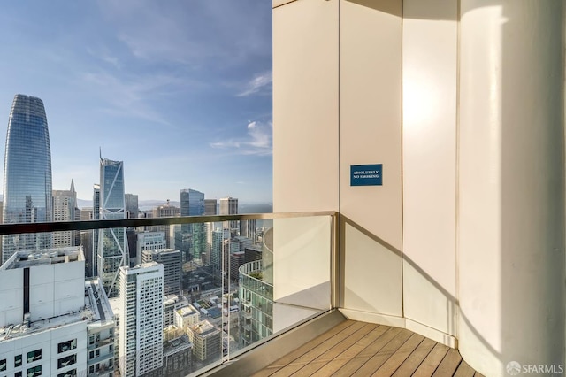 balcony with a view of city