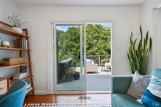 15 Manor View Dr, Fairfax, CA 94930 - entryway with visible vents, baseboards, and wood finished floors